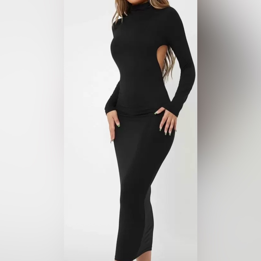 Elegant Black Long Sleeve Dress